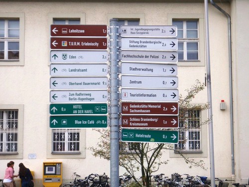The city directory signage at Oranienburg.